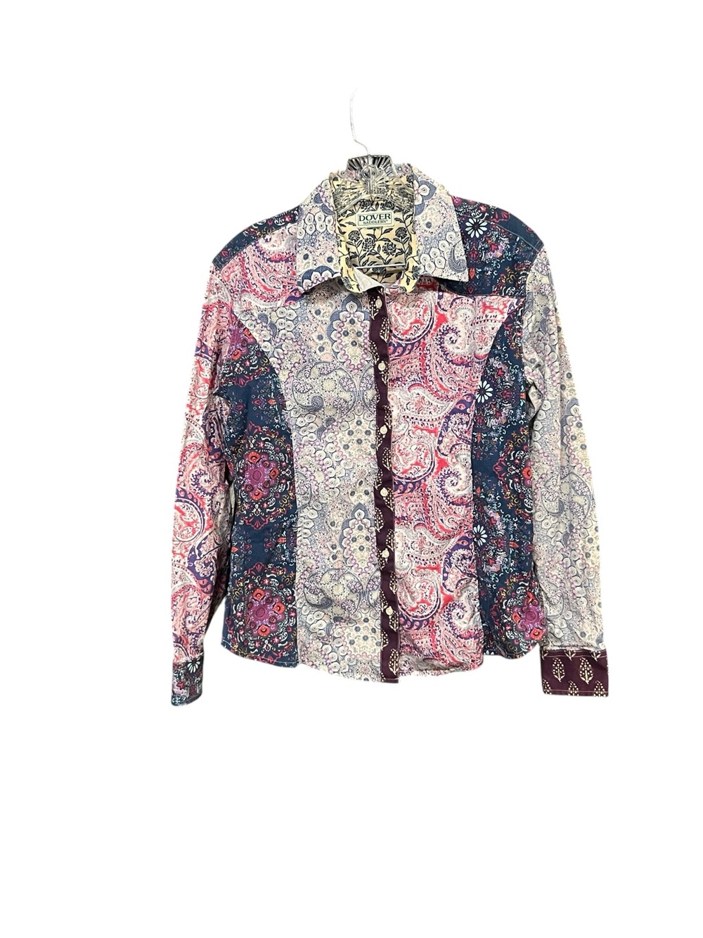 Dover Saddlery Paisley Patchwork Western Shirt Women’s Cotton Stretch India M*